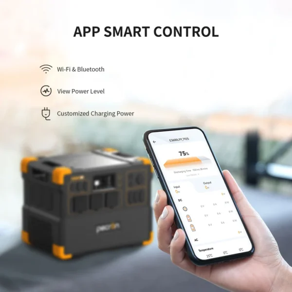 Pecron E3600LFP Estación de Energía Portátil 3072Wh (48V 64Ah) | Generador Solar Portátil | 3600W (Pico 7200W)