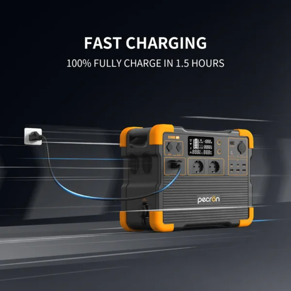Pecron E2400LFP Estación de Energía Portátil 2048Wh (56.4V 36Ah) | Generador Solar Portátil  | 2400W (Pico 4800W)